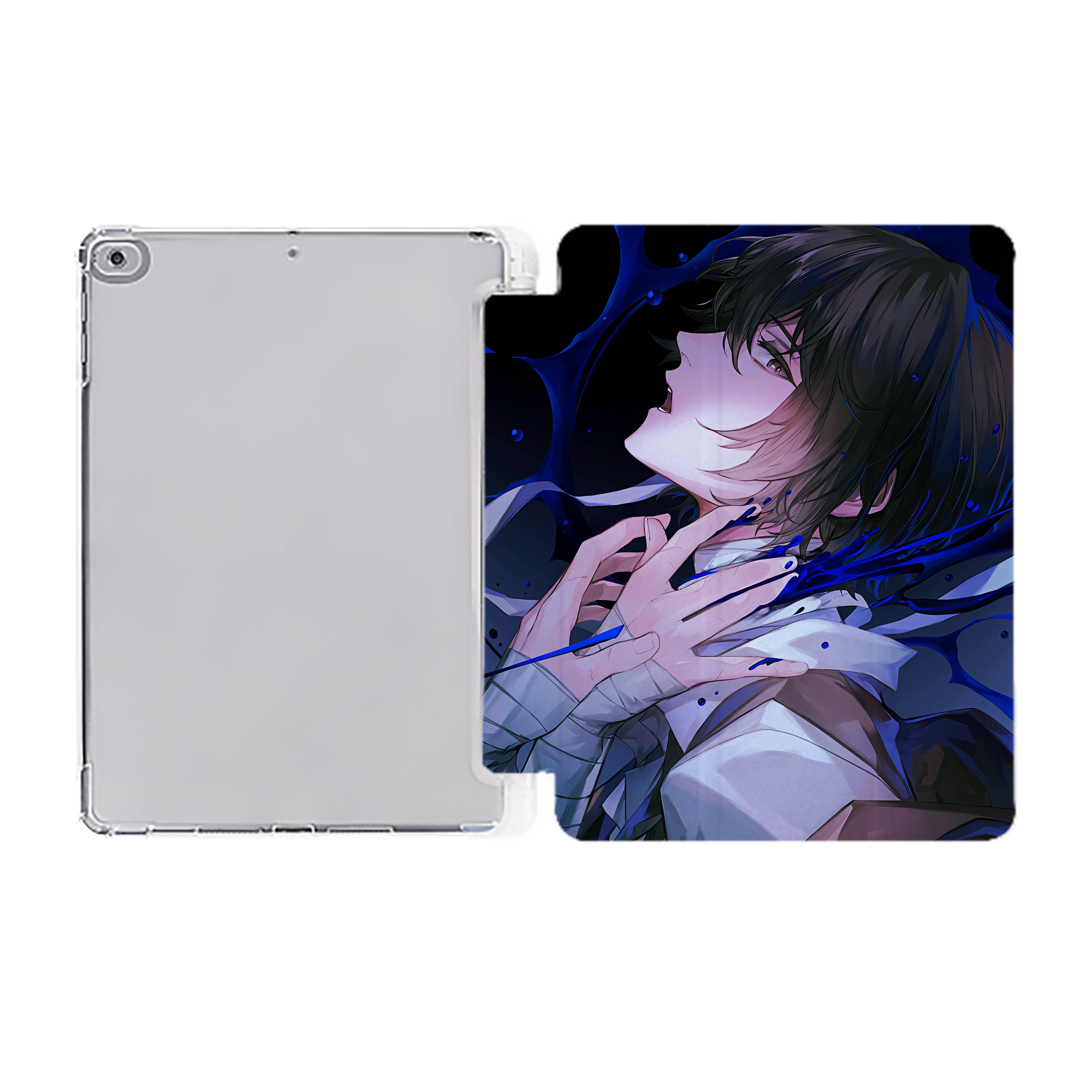 （画像用） 文豪ストレイドッグス Bungo Stray Dogs IPad ケース ペン収納付き 三つ折りスタンド PUレザー×シリコン 対応機種9.5/10.5/10.9インチ
